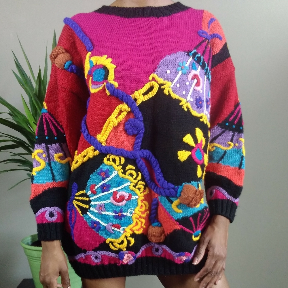 1980's Roberta Freymann's Oversize 3D Sweater